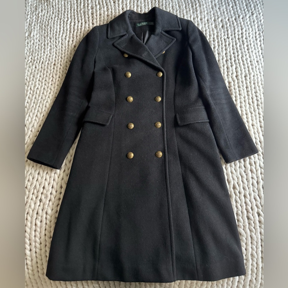 Ralph Lauren military jacket coat black size 8